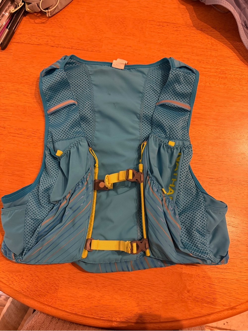 Trent Nathan Men's Lightweight Rashguard Vest in Teal with Yellow Accents